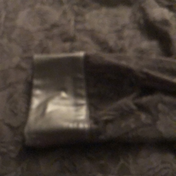 My Michelle size XXL black long sleeve top with lace overlay faux leather trim - Picture 4 of 9